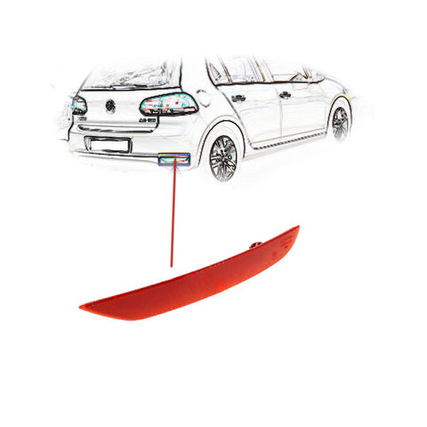 Catadiottro destro paraurti posteriore rosso chiaro, VOLKSWAGEN GOLF dal 2008 al 2009