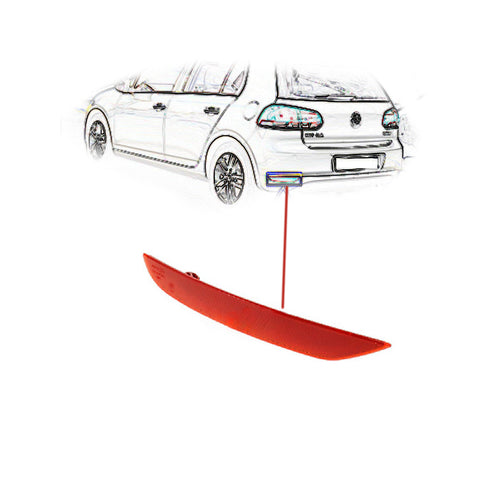 Catadiottro sinistro paraurti posteriore rosso chiaro, VOLKSWAGEN GOLF dal 2008 al 2009