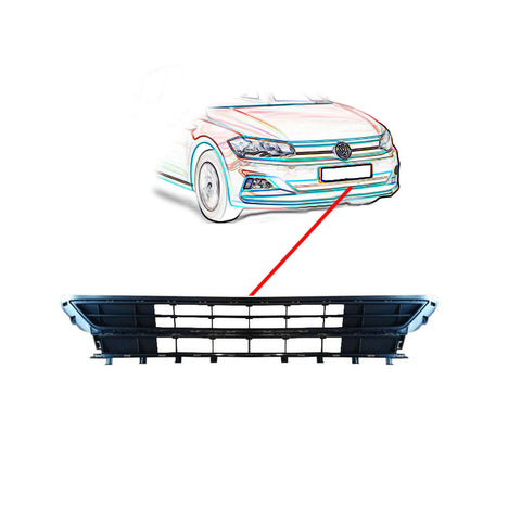 Griglia centrale nera paraurti anteriore, VOLKSWAGEN POLO dal 01/2018