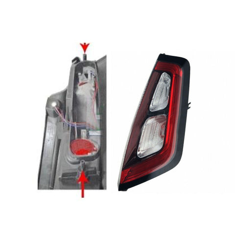 Gruppo ottico posteriore destro a led con bordo interno nero, FIAT PUNTO dal 01/2012