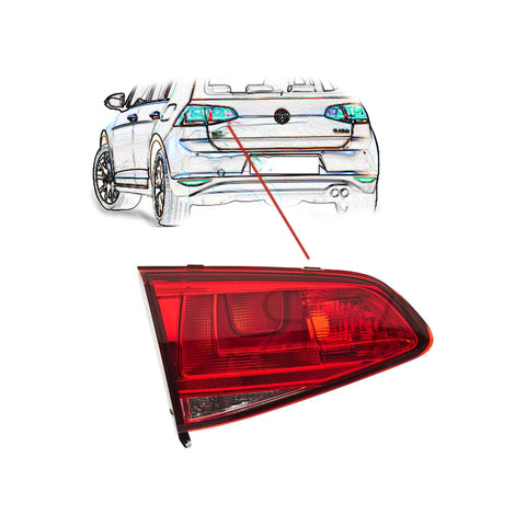Fanale posteriore sinistro interno senza porta lampada rosso, VOLKSWAGEN GOLF dal 10/2012 al 12/2016