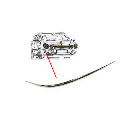 Profilo cromato destro paraurti anteriore, MERCEDES E CLASSE dal 05/2006 al 04/2009