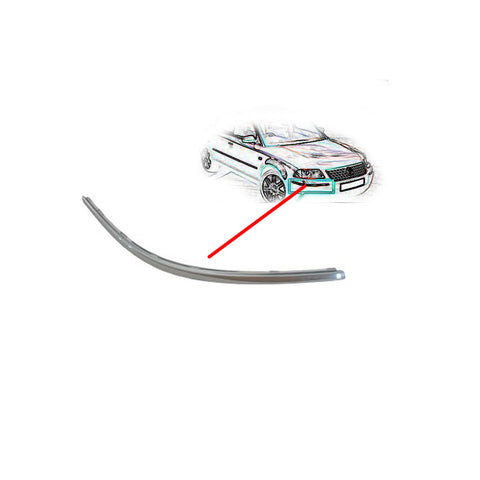 Profilo cromato destro paraurti anteriore, VOLKSWAGEN PASSAT dal 10/2000 al 03/2005