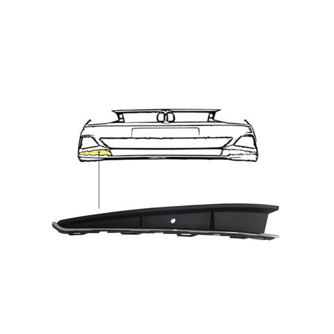 Modanatura destra nera con profilo cromato paraurti anteriore, VOLKSWAGEN POLO dal 01/2018