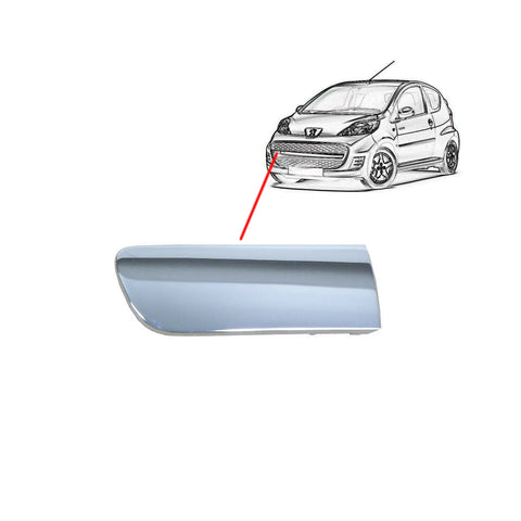 Modanatura griglia paraurti anteriore cromata corta, PEUGEOT 107 dal 04/2009 al 01/2012