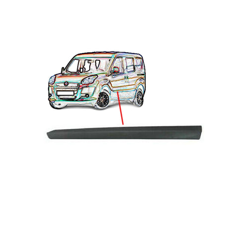 Modanatura porta anteriore sinistra nera, FIAT DOBLO' dal 09/2009 al 12/2014