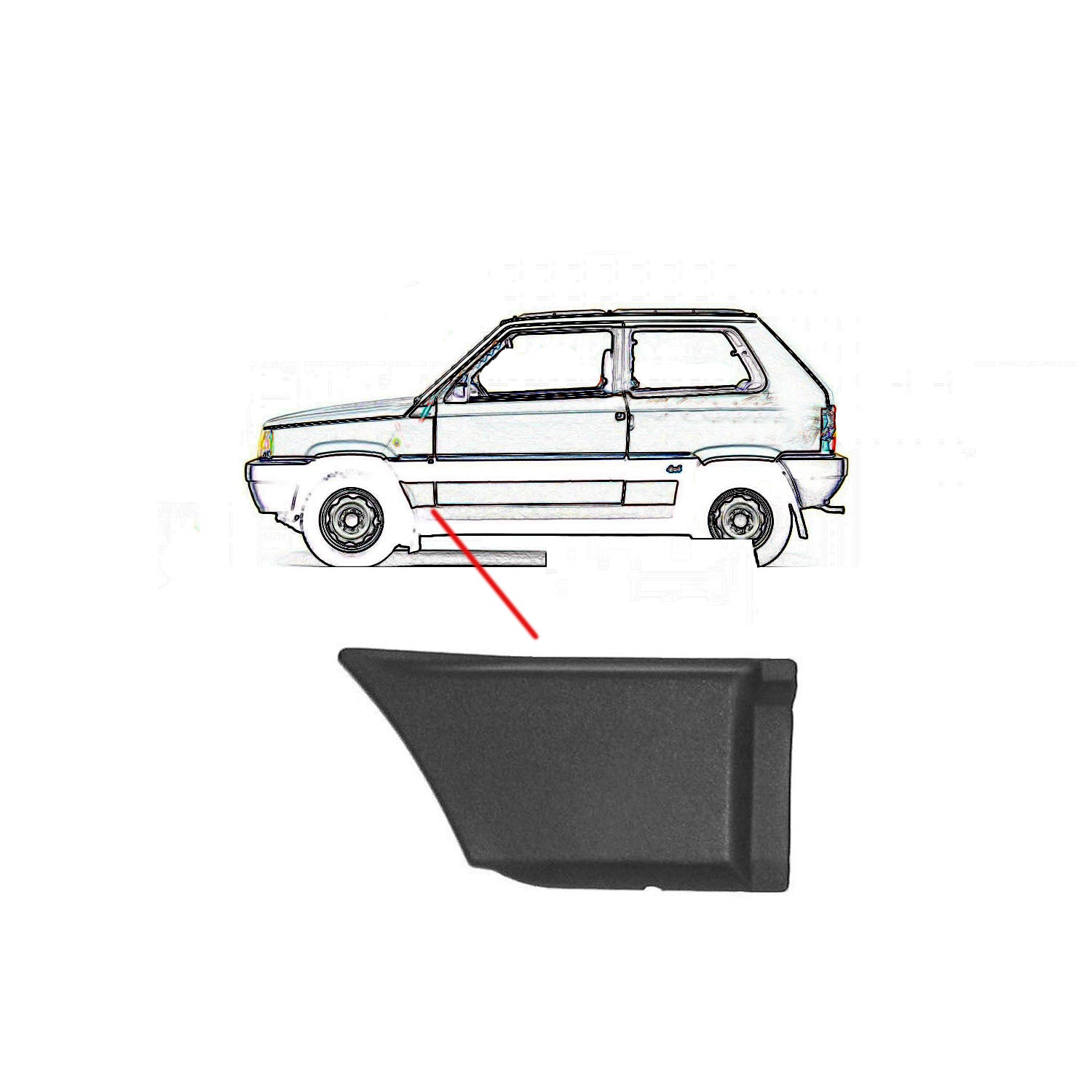 Modanatura parafango anteriore sinistra FIAT-IVECO PANDA dal 01/1986 al  07/2003