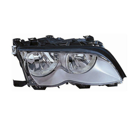 Proiettore destro mod. h7+h7 elettrico argento con motore, BMW 3 SERIE dal 09/2001 al 02/2005