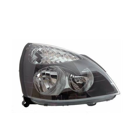 Proiettore destro mod. h7+h1 elettrico senza motore nero, RENAULT CLIO dal 05/2001 al 08/2005