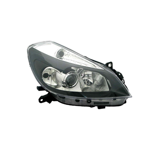 Proiettore destro mod. h7+h7+h1 elettrico fondo nero mod. sport, RENAULT CLIO dal 09/2005 al 08/2009