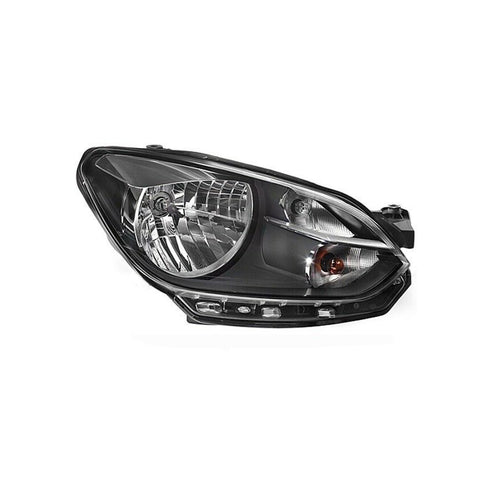 Proiettore dx h4 elettrico senza motore nero con bordo nero, VOLKSWAGEN UP dal 01/2012 al 04/2016