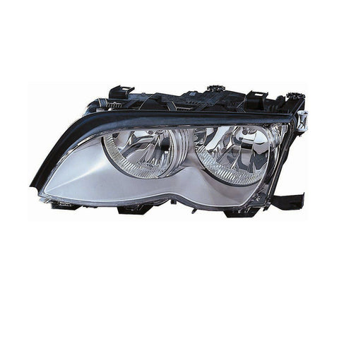 Proiettore sinistro mod. h7+h7 elettrico argento con motore, BMW 3 SERIE dal 09/2001 al 02/2005