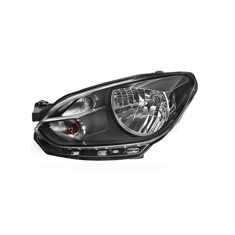 Proiettore sx h4 elettrico senza motore nero con bordo nero, VOLKSWAGEN UP dal 01/2012 al 04/2016