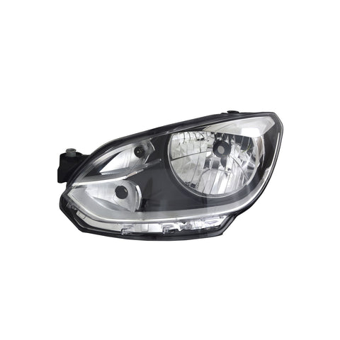 Proiettore sinistro mod. h4 elettrico senza motore nero con bordo cromato, VOLKSWAGEN UP dal 05/2016