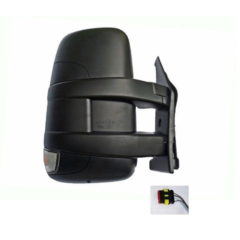 Retrovisore destro manuale braccio corto con fanale con calotta nera, FIAT DAILY dal 2009 al 12/2010