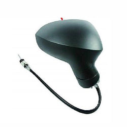 Retrovisore destro a cavi nero convesso/cromato, compatibile con SEAT IBIZA dal 07/2008 al 12/2011