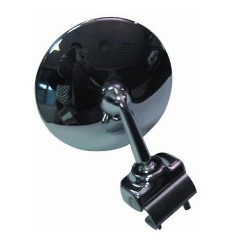 Retrovisore destro/sinistro ambivalente tondo cromato a morsetto (1pz), FIAT 500 dal 03/65 al 09/75