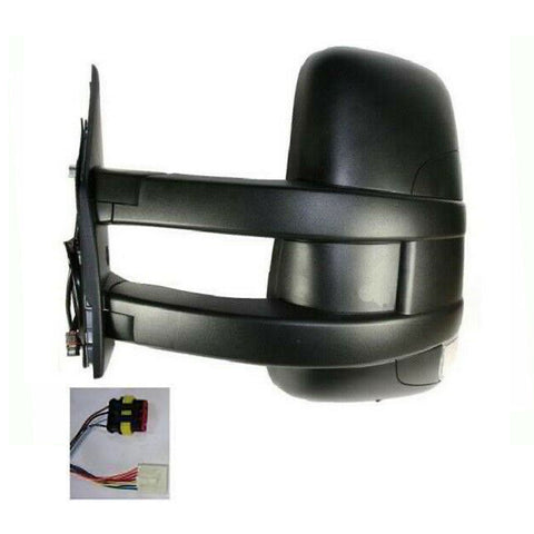 Retrovisore sx elettrico termico braccio lungo, fanale, calotta nera, FIAT DAILY dal 01/11 al 12/13
