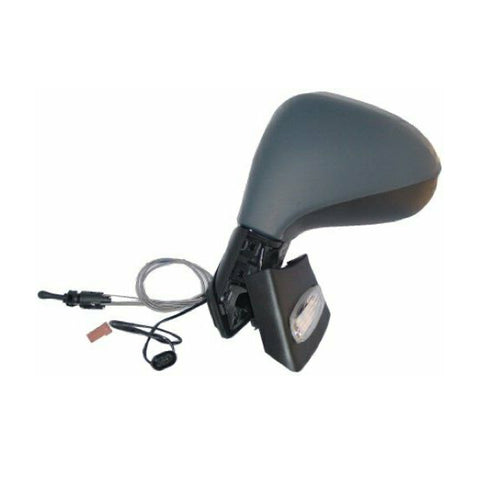 Retrovisore sinistro a cavi primerizzato con fanale, PEUGEOT 207 dal 04/2006 al 05/2009